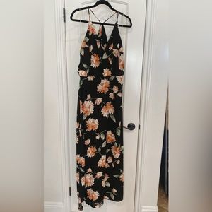 Lush All In Favor Surplice Black Floral Maxi Sz. XXL